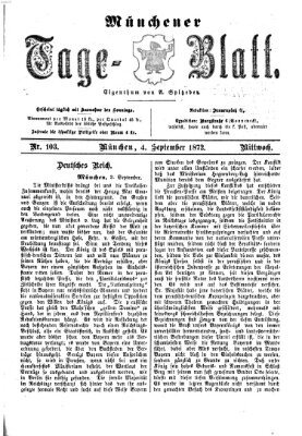 Münchener Tage-Blatt Mittwoch 4. September 1872