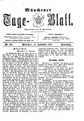 Münchener Tage-Blatt Donnerstag 12. September 1872