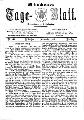 Münchener Tage-Blatt Dienstag 17. September 1872