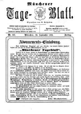 Münchener Tage-Blatt Freitag 20. September 1872