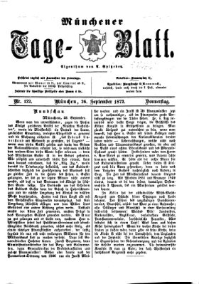 Münchener Tage-Blatt Donnerstag 26. September 1872