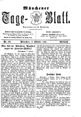 Münchener Tage-Blatt Mittwoch 2. Oktober 1872