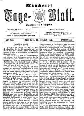 Münchener Tage-Blatt Donnerstag 31. Oktober 1872