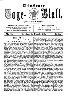 Münchener Tage-Blatt Freitag 15. November 1872