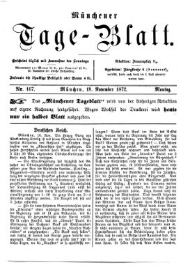 Münchener Tage-Blatt Montag 18. November 1872