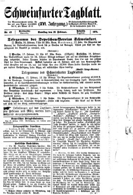 Schweinfurter Tagblatt Samstag 18. Februar 1871