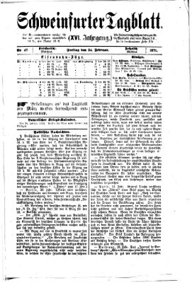 Schweinfurter Tagblatt Freitag 24. Februar 1871