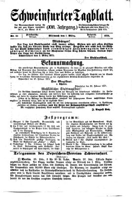 Schweinfurter Tagblatt Mittwoch 1. März 1871