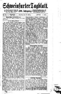 Schweinfurter Tagblatt Samstag 25. März 1871