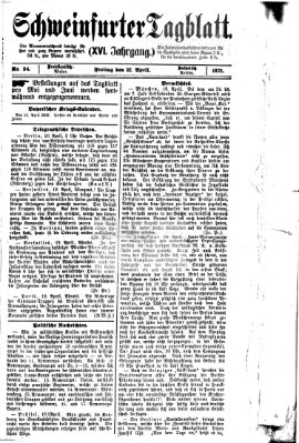 Schweinfurter Tagblatt Freitag 21. April 1871