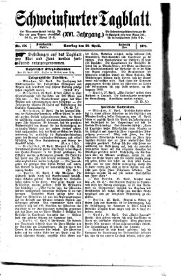 Schweinfurter Tagblatt Samstag 29. April 1871