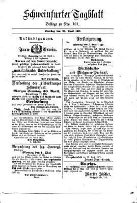 Schweinfurter Tagblatt Samstag 29. April 1871