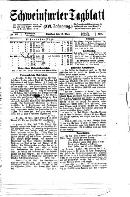 Schweinfurter Tagblatt Samstag 13. Mai 1871