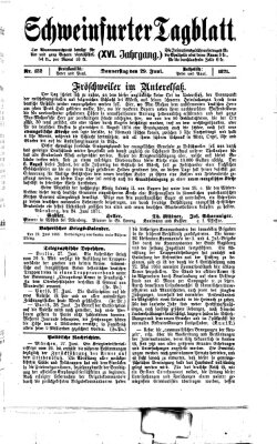 Schweinfurter Tagblatt Donnerstag 29. Juni 1871