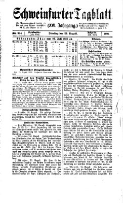 Schweinfurter Tagblatt Dienstag 29. August 1871