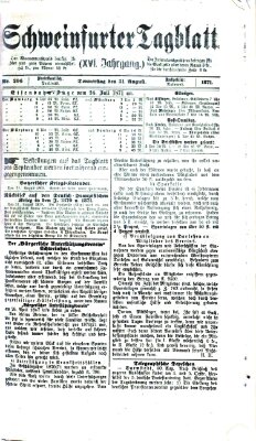 Schweinfurter Tagblatt Donnerstag 31. August 1871