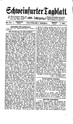 Schweinfurter Tagblatt Donnerstag 7. September 1871