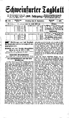 Schweinfurter Tagblatt Dienstag 12. September 1871