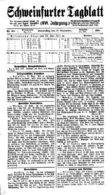 Schweinfurter Tagblatt Donnerstag 14. September 1871