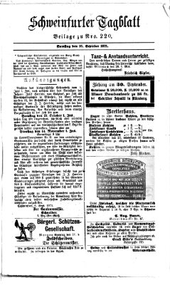 Schweinfurter Tagblatt Samstag 16. September 1871