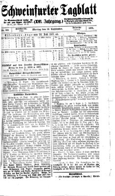 Schweinfurter Tagblatt Montag 18. September 1871