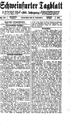 Schweinfurter Tagblatt Donnerstag 21. September 1871