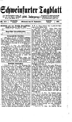 Schweinfurter Tagblatt Mittwoch 27. September 1871