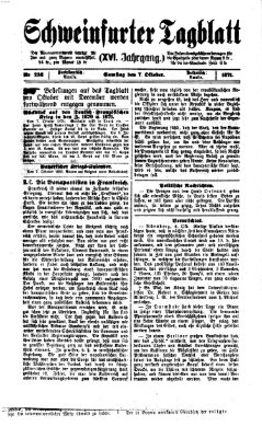 Schweinfurter Tagblatt Samstag 7. Oktober 1871