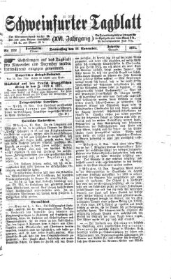 Schweinfurter Tagblatt Donnerstag 16. November 1871