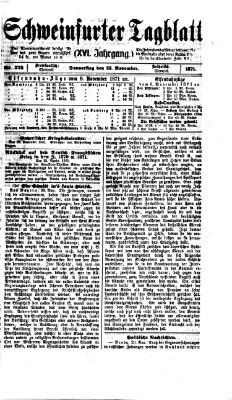 Schweinfurter Tagblatt Donnerstag 23. November 1871