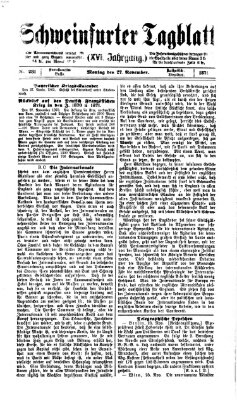 Schweinfurter Tagblatt Montag 27. November 1871