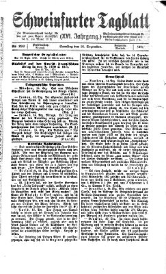 Schweinfurter Tagblatt Samstag 16. Dezember 1871