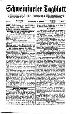 Schweinfurter Tagblatt Donnerstag 4. Januar 1872