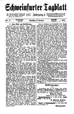 Schweinfurter Tagblatt Samstag 13. Januar 1872