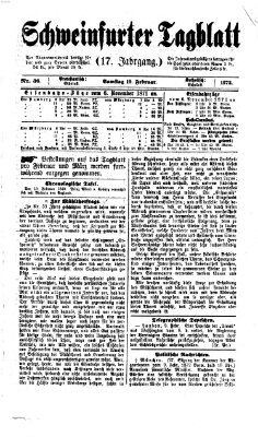 Schweinfurter Tagblatt Samstag 10. Februar 1872