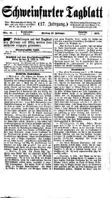 Schweinfurter Tagblatt Freitag 16. Februar 1872