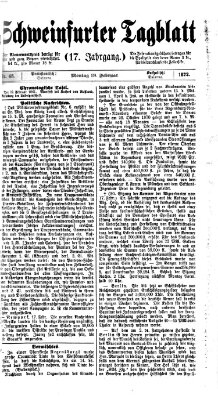 Schweinfurter Tagblatt Montag 19. Februar 1872