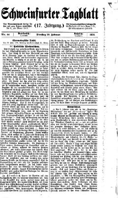 Schweinfurter Tagblatt Dienstag 20. Februar 1872