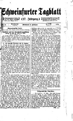 Schweinfurter Tagblatt Mittwoch 21. Februar 1872