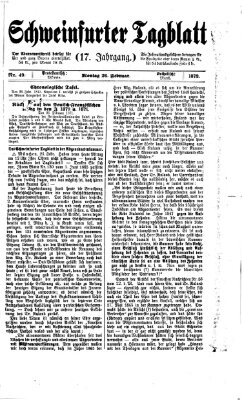 Schweinfurter Tagblatt Montag 26. Februar 1872