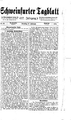 Schweinfurter Tagblatt Dienstag 27. Februar 1872