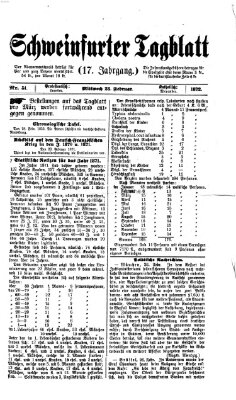 Schweinfurter Tagblatt Mittwoch 28. Februar 1872