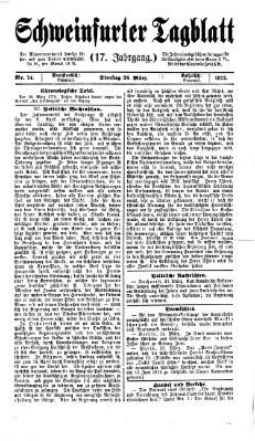 Schweinfurter Tagblatt Dienstag 26. März 1872