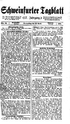 Schweinfurter Tagblatt Donnerstag 18. April 1872