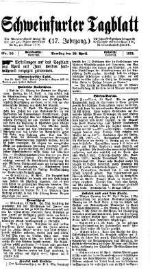 Schweinfurter Tagblatt Samstag 20. April 1872