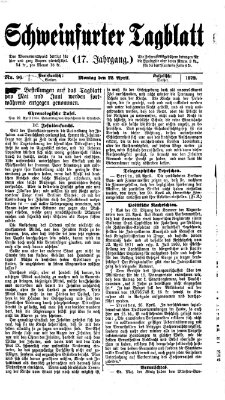 Schweinfurter Tagblatt Montag 22. April 1872