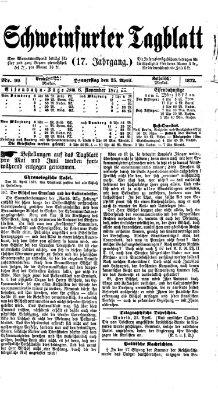 Schweinfurter Tagblatt Donnerstag 25. April 1872