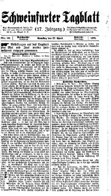 Schweinfurter Tagblatt Samstag 27. April 1872