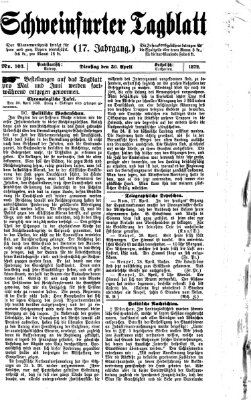 Schweinfurter Tagblatt Dienstag 30. April 1872