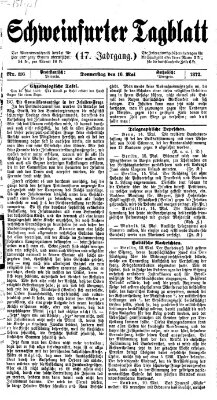 Schweinfurter Tagblatt Donnerstag 16. Mai 1872